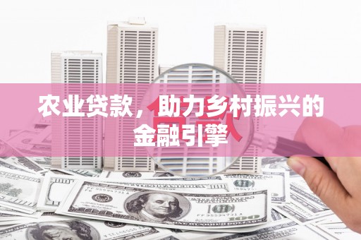 六脚农业贷款，助力乡村振兴的金融引擎