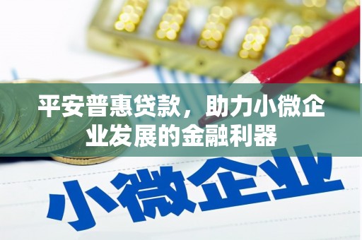 六脚平安普惠贷款，助力小微企业发展的金融利器