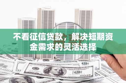 六脚不看征信贷款，解决短期资金需求的灵活选择