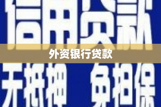 六脚外资银行贷款