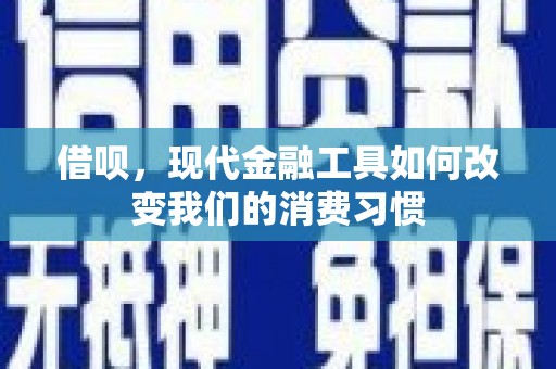 六脚借呗，现代金融工具如何改变我们的消费习惯