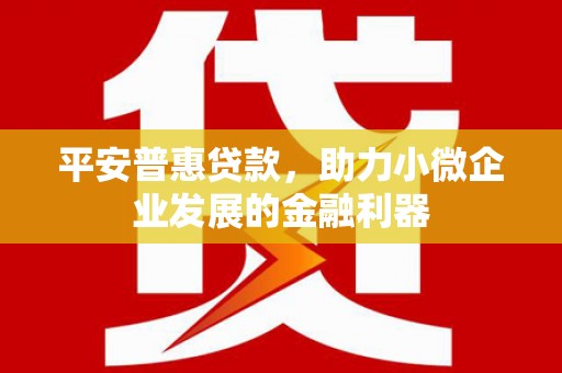 六脚平安普惠贷款，助力小微企业发展的金融利器