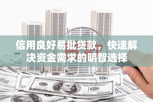 六脚信用良好易批贷款，快速解决资金需求的明智选择