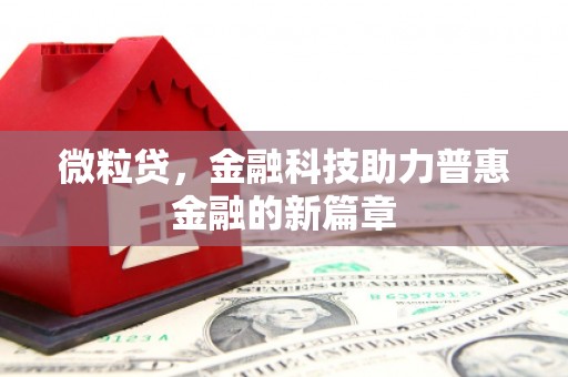 六脚微粒贷，金融科技助力普惠金融的新篇章