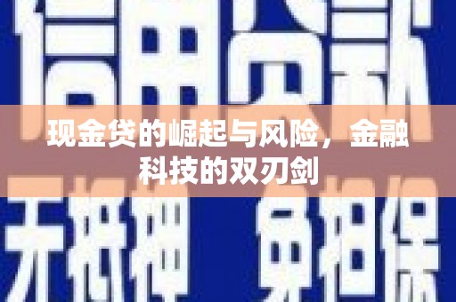 六脚现金贷的崛起与风险，金融科技的双刃剑