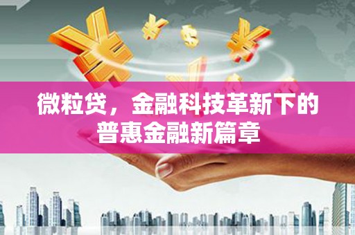 六脚微粒贷，金融科技革新下的普惠金融新篇章