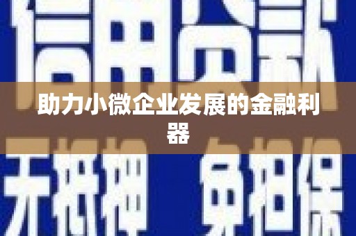 六脚助力小微企业发展的金融利器