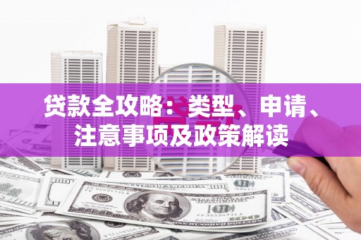 六脚贷款全攻略：类型、申请、注意事项及政策解读